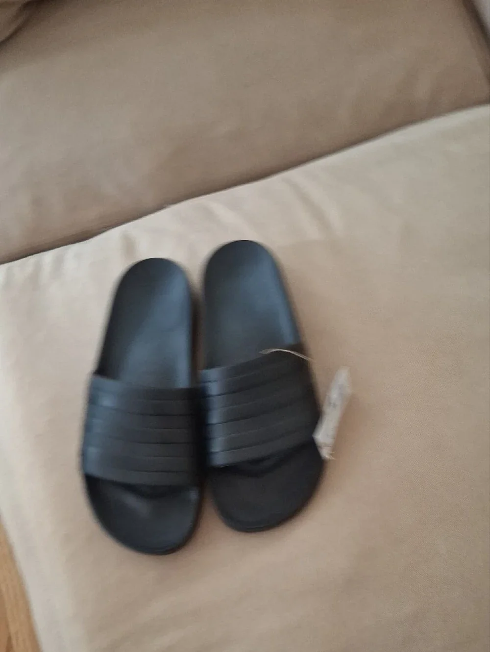 adidas Mens Adilette Aqua Slide in Black and White